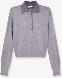 Celine - Cashmere And Silk Polo Shirt With Embroidery Logo On The Front - Lyst