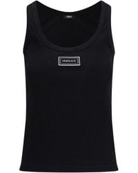 Versace - Ribbed Sleeveless Top - Lyst