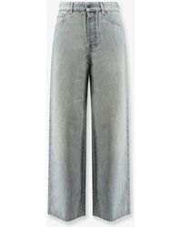 Miu Miu - Cotton Jeans With Logo Lettering Embroidery - Lyst