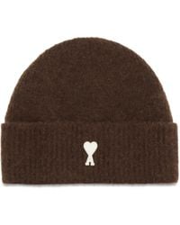 Ami Paris - Ami De Coeur Wool Beanie - Lyst