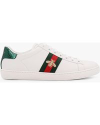Gucci - Ace Embroidered Leather Sneaker - Lyst