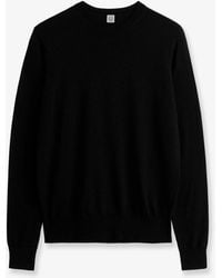TOTEME - Fine Crew Knit Wool And Silk Blend Sweater - Lyst