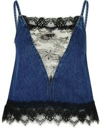 Off-White c/o Virgil Abloh - Denim Top With Lace Inserts - Lyst