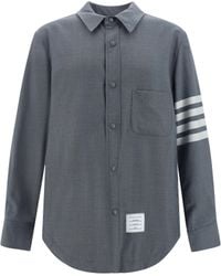 Thom Browne - Wool Cotton Blend Shirt Medium - Lyst