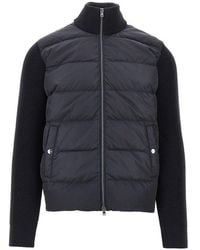 Herno - Padded Nylon And Wool Cardigan - Lyst