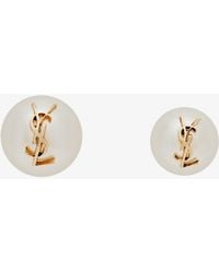 Saint Laurent - Orecchini Asimmetrici Con Dettaglio Cassandre - Lyst