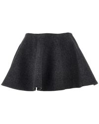 Ganni - Wool-Blend Mini Skirt - Lyst