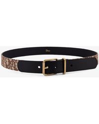 Dior - Dior Leather Belt With All-Over Dior Oblique Logo - Lyst