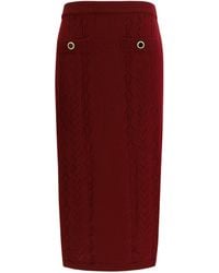 Alessandra Rich - Merino Wool Midi Skirt - Lyst