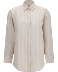 TOTEME - Oversized Striped Shirt - Lyst
