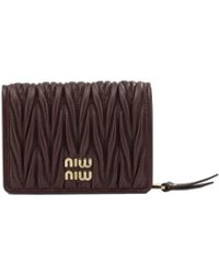 Miu Miu - Quilted Nappa Leather Wallet - Lyst
