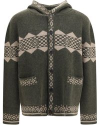BAZISZT - Horin Cardigan Khaki - Lyst