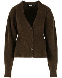 ROTATE BIRGER CHRISTENSEN - Ruffled Flared Alpaca-Blend Cardigan - Lyst