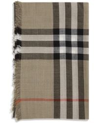Burberry - Check Reversible Wool And Silk Scarf - Lyst