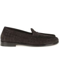 Bottega Veneta - Silenzio Intrecciato Loafers Espresso - Lyst