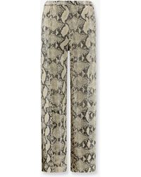 Alysi - Python-Print Leather Trousers - Lyst