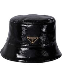 Prada - Naplak Patent Leather Bucket Hat - Lyst