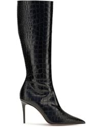 Paris Texas - Vera Crocodile-Effect Leather Knee-High Boots - Lyst