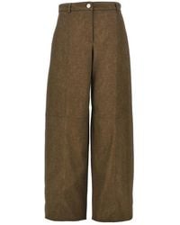 Pinko - Nubuck-Effect Fabric Pants - Lyst