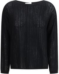 Allude - Crew-Neck Rib-Knit Sweater - Lyst