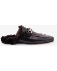 Gucci - Leather Slipper With Horsebit - Lyst