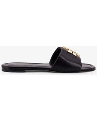 Tory Burch - Eleanor Leather Flat Sandals - Lyst