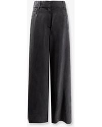 Alysi - Wide-Leg Trousers Lyocell-Linen - Lyst