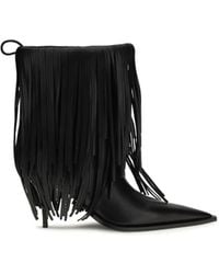Balenciaga - Avenue Fringe Ankle Boots - Lyst