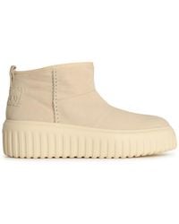 Hogan - H645 Cream Leather Ankle Boots - Lyst