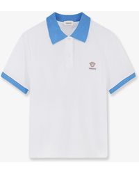 Versace - Cotton Polo Shirt With Medusa Embroidery - Lyst