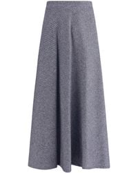 Sara Roka - Flared Midi Skirt Denim - Lyst