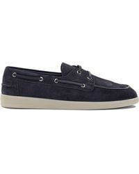 Prada - Suede Lace-Up Loafers - Lyst