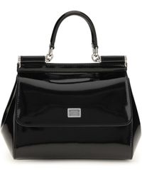 Dolce & Gabbana - Dolce & Gabbana Small Sicily Glossy Calfskin Handbag - Lyst