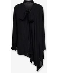 Balenciaga - Silk Shirt With Bow - Lyst