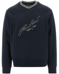 Emporio Armani - Logo Embroidery Crewneck Sweatshirt - Lyst