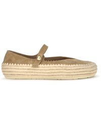 Loewe - Rio Suede And Raffia Mary Jane Espadrillas - Lyst