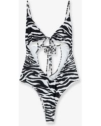 The Attico - One-Piece Swimsuit With Zebra Print - Lyst