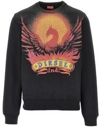 DIESEL - 'Phoenix' Print Crewneck Sweatshirt - Lyst
