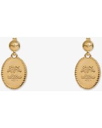 Celine - Brass Earrings With Finish - Lyst