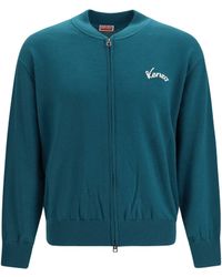 KENZO - Eiffel Tower Wool Zip Cardigan Bottle - Lyst
