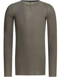 Rick Owens - Rib Long Sleeve Round Neck T-Shirt - Lyst