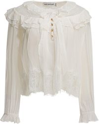 Self-Portrait - Georgette Lace Blouse - Lyst