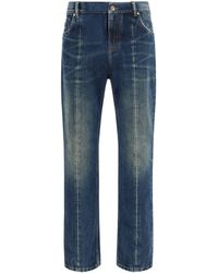 Versace - Distressed Straight-Leg Jeans - Lyst