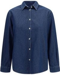 Deperlu - Giorgia Cotton Shirt Denim - Lyst