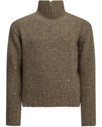 AURALEE - Wool Sweater With A Half-Zip - Lyst