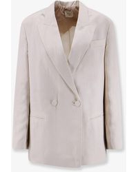 Alysi - Blazer Double-Breasted Lyocell-Linen - Lyst