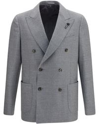 Lardini - Double-Breasted Wool-Blend Jacket - Lyst