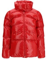 Pinko - Glossy Quilted Puffer Jacket Rosso - Lyst