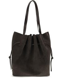 Yuzefi - Scallop Suede Shoulder Bag Ganache - Lyst