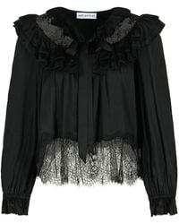 Self-Portrait - Self Portrait Viscose Blouse - Lyst